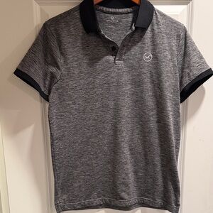 Hollister Men’s Grey Heather Polo with Black Collar